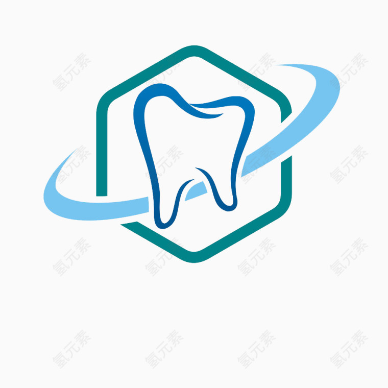 曲线牙齿标志