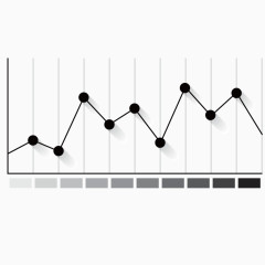 矢量黑色节点表格折线图