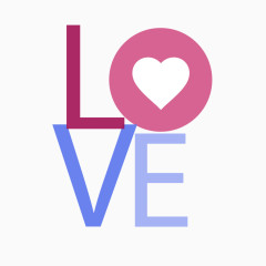 水彩LOVE艺术字矢量图