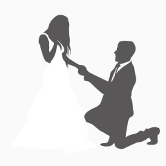 矢量新人单膝求婚