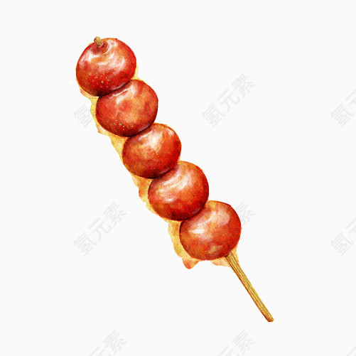 糖葫芦手绘画素材图片