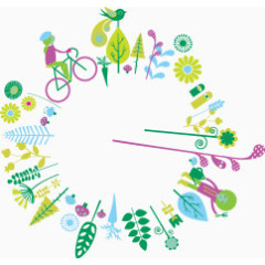 卡通植树节元素