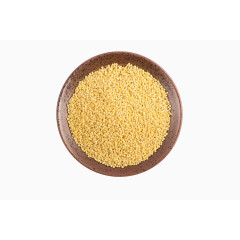 木碗里的黄色小米