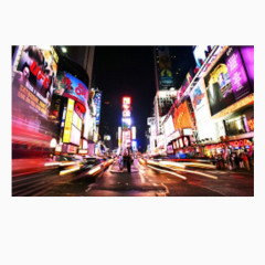 霓虹城市街道夜景