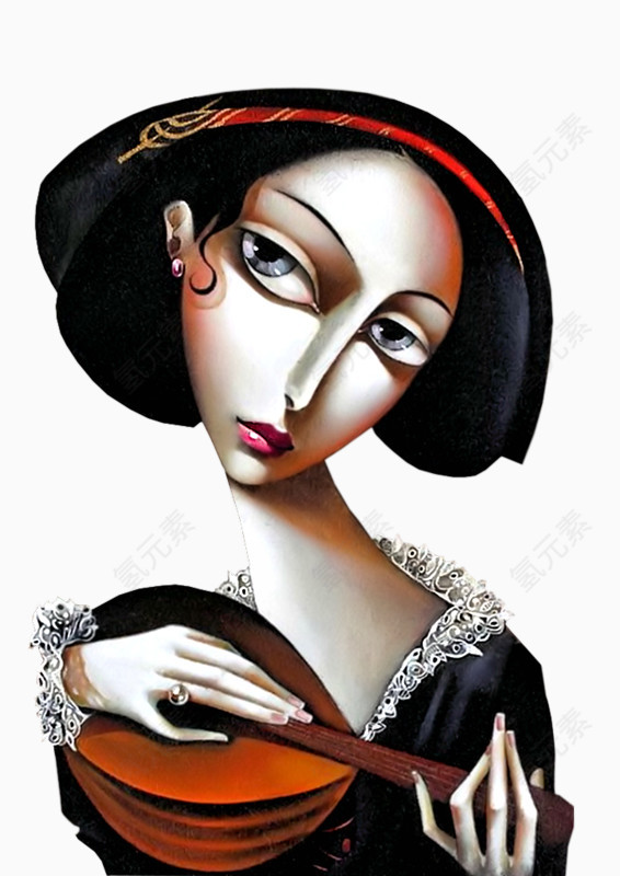 抽象美女油画手绘
