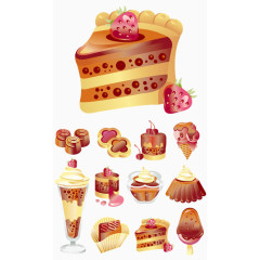 有质感的卡通甜点设计元素