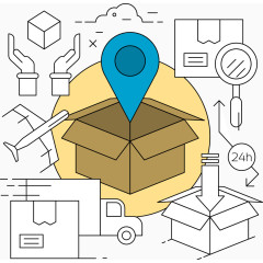 矢量手绘物流查询