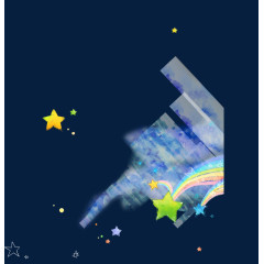 唯美精美水彩墨迹手6手势星星