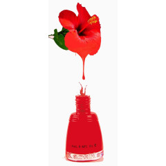 花朵液滴指甲油创意图