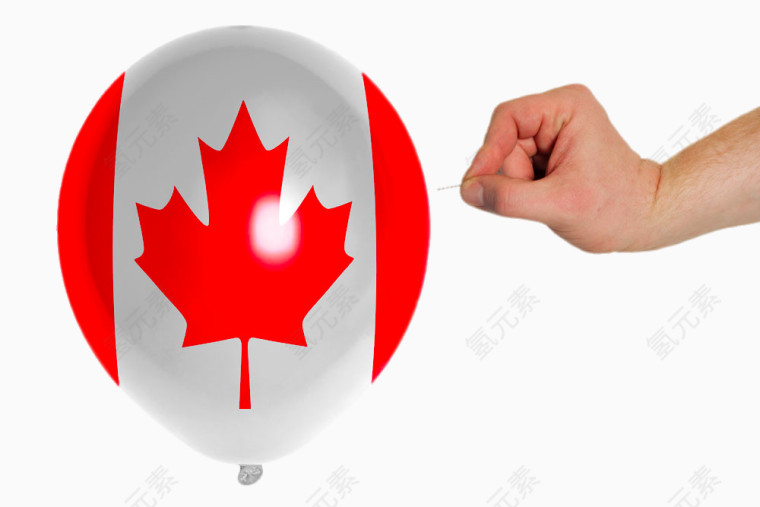 印有加拿大国旗的气球