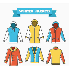 卡通扁平化冬季衣物素材