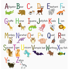 卡通动物园24个字母