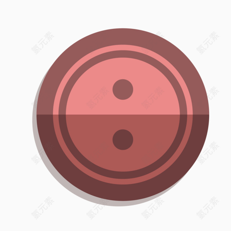 矢量旗袍纽扣酒红色立体