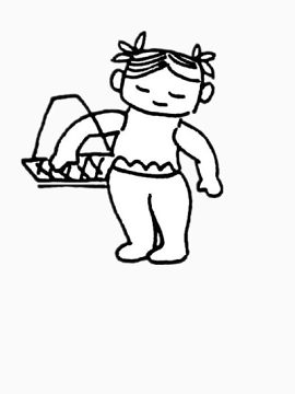 提竹篮的小女孩