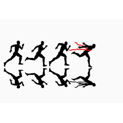 矢量黑色冲刺的运动员剪影