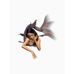 卡通思考美人鱼