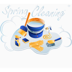 矢量洗地板素材