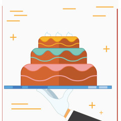 餐厅三层奶油蛋糕