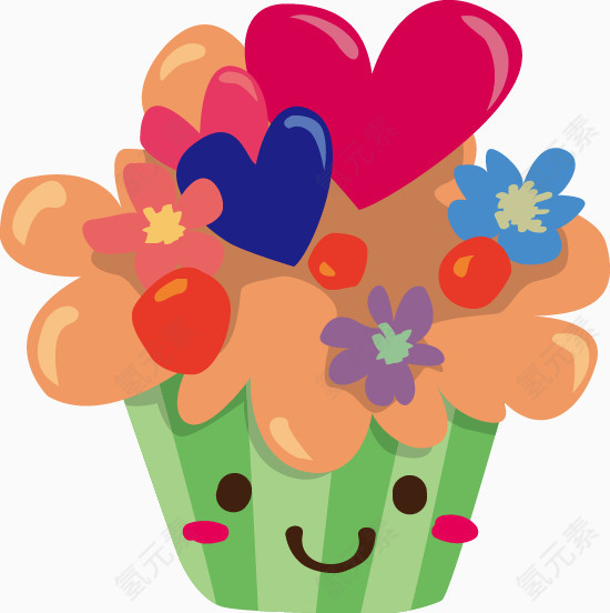 彩色卡通蛋糕图案