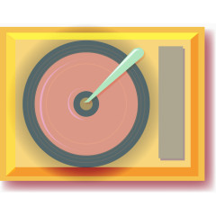 矢量手绘打碟机播放器