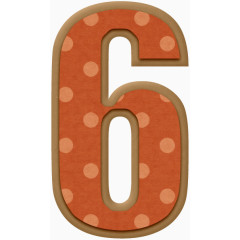 橙色波点数字6