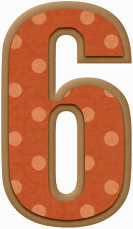 橙色波点数字6