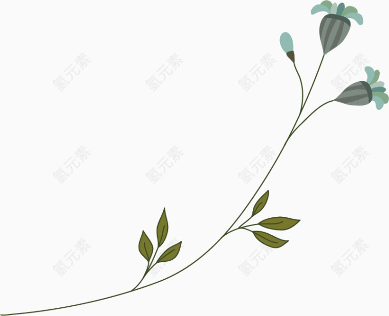 淡雅花枝