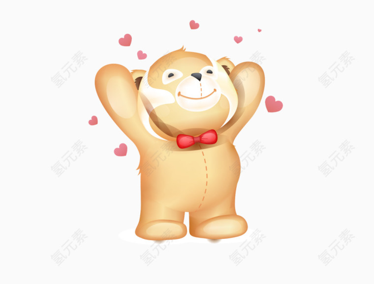 泰迪小熊撒花心