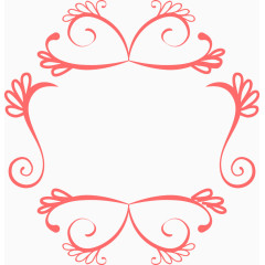 矢量红色花纹边框