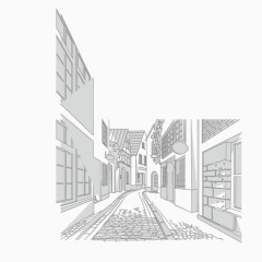 手绘街道