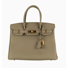 HERMES(爱马仕)灰色牛皮手提包