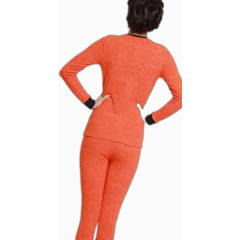 女士橘红色保暖内衣