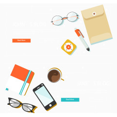 矢量手绘扁平文具