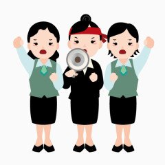 卡通抗议女人
