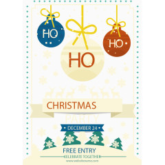 扁平圣诞节派对邀请函