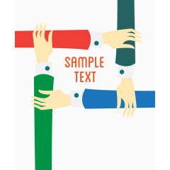 卡通扁平商务合作共赢