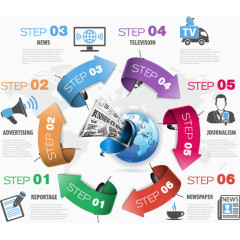 新闻采访商务信息图表设计矢量素材