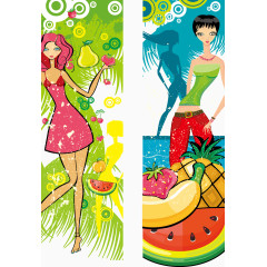 夏日度假女郎插图矢量图