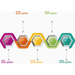 矢量创意设计六边形目录图