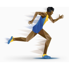 几何拼图奔跑的人