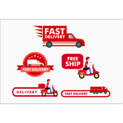 互联网送餐标签矢量素材