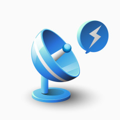 蓝色卡通信号接收器