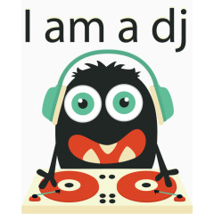 卡通怪兽DJ设计矢量素材