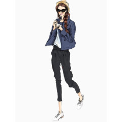 手绘休闲时尚女装设计图