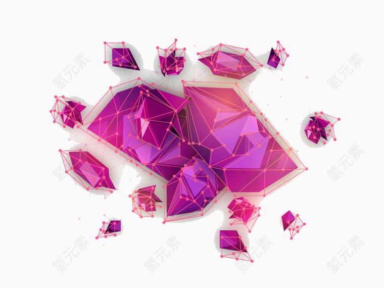 紫色立体低多边形背景