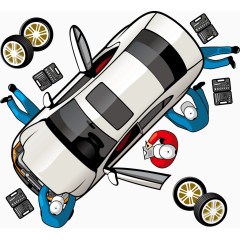 车辆维修插画矢量素材