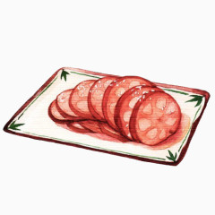 红烧藕片手绘画素材图片