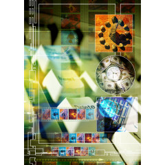 时尚科技未来感的炫彩卫星背景图