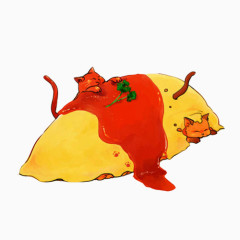 蛋包饭手绘画素材图片