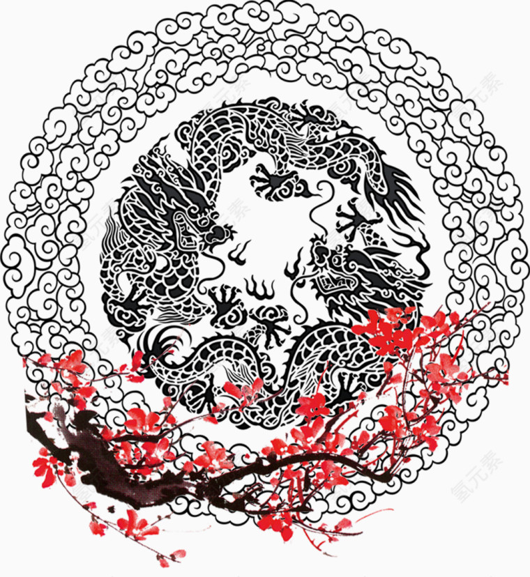 漂浮梅上有龙
